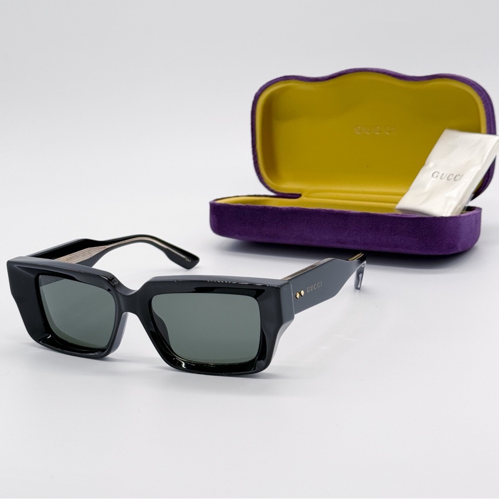 NEW GG1529S 001 GUCCI BLACK SQUARE UNISEX SUNGLASSES GG 1529S 001 GUCCI EYEWEAR - Picture 3 of 9